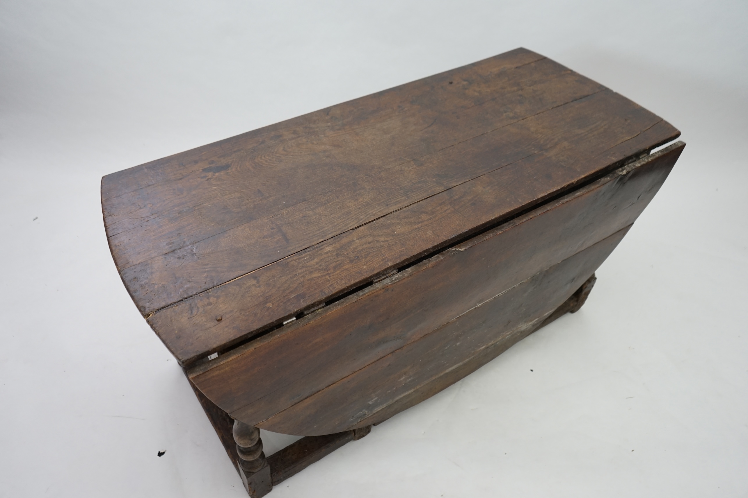 A 17th century and later oak gateleg table